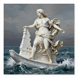 nike of samothrace masterpiece ultrarealistic ultradetailed painting of catholic veiled lady ride the wind and waves, greg rutkowski, immerse, slime, 2 0 th century, special effects makeup, maximalist, glittering, gold, ivory, hyperreal, golden ratio, alphonse mucha