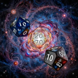 two hundred - sided dice rolled on a highly detailed beautiful cosmic background, fractal style, by pablo picasso and david normal