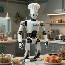 robotic chef, vintage futurism