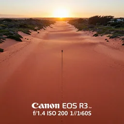 aerial drone photograph of a beautiful beach in western Australia, red!! sand, golden hour, high quality, award winning,  Canon EOS R3, f/1.4, ISO 200, 1/160s, 8K, RAW, unedited, symmetrical balance, in-frame