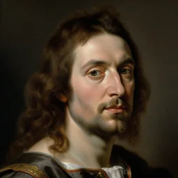 A 17th century Baroque Painting of Gene Ween, grainy, realistic, hyperrealistic, very realistic, very very realistic, highly detailed, very detailed, extremely detailed, detailed, digital art, trending on artstation, detailed face, very detailed face, very detailed face, realism, HD Quality, 8k resolution, intricate details, body and head in frame, painting, oil painting, trending on deviantart, Baroque Painting