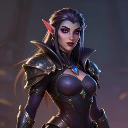 The Dark Elf Queen as a Fortnite character digital illustration portrait design by, Mark Brooks and Brad Kunkle and Artgerm, detailed, soft lighting