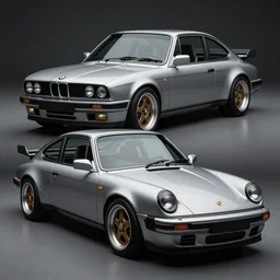 bmw e 3 0, porsche 9 1 1, concept art, 4 k