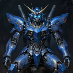 neoclassicist renaissance portrait of singularity mecha gundam blue demon seated with big glowing eyes, with high tech body interface. iridescent textures. highly detailed fantasy science fiction painting. highly detailed fantasy science fiction painting by vrubel and chris cunningham. dark and volumetric. artstation