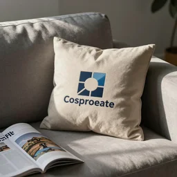 corporate logo for a company that sells couch cushions, graphic design, print magazine