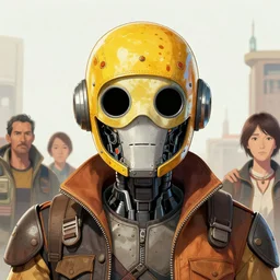 robot mask helmet borderland that looks like it is from Borderlands and by Feng Zhu and Loish and Laurie Greasley, Victo Ngai, Andreas Rocha, John Harris