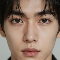 beautiful man with big eyes, dark hair, soft lighting, realistic wide angle, brutal lips and eyes, sharp focus, 8 k, high quality, 6 4 megapixel, insanely detailed, intricate, elegant, art by artgerm and wlop