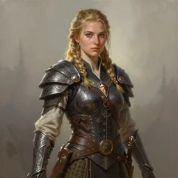 housecarl lydia from skyrim in battle attire, portrait, illustration, rim light, top light, perfectly shaded, soft painting, art by krenz cushart and wenjun lin