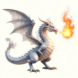 dragon made out of feathers breathing fire