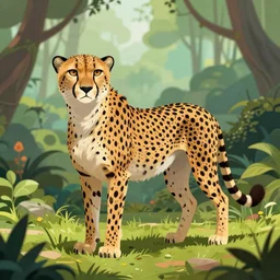 epic professional digital art of a cheetah in fantasy jungle cgsociety wlop behance by pixiv