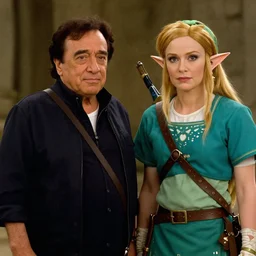 Danny DeVito as Link, Rhea Perlman as Zelda, cinematic still