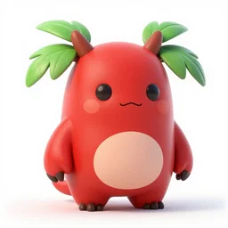 cute palm sized blood red beast, digital art