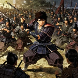 greg manchess concept art of a samurai battle, crowd of soldiers, cinematic, key visual, ambient lighting, highly detailed, digital painting, artstation, concept art, sharp focus, by makoto shinkai and akihiko yoshida and hidari and wlop and greg rutkowski
