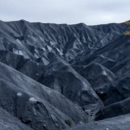highly detailed photo of an obsidian landscape, canon