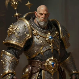 portrait of a warhammer orc, deep focus, intricate, elegant, regal, highly detailed, digital painting, artstation, concept art, matte, sharp focus, illustration, d & d, fantasy, hearthstone, art by artgerm and greg rutkowski and alphonse mucha