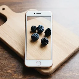 mobile photo of few berries lie on a cutting board on the table, cameraphone, 2 0 2 0,