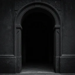 gazing through a black archway to the void, black night, intricate high detail hd photo