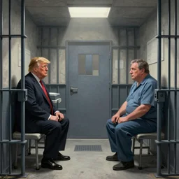 illustration of trump and El Chapo sharing a prison cell in jail
