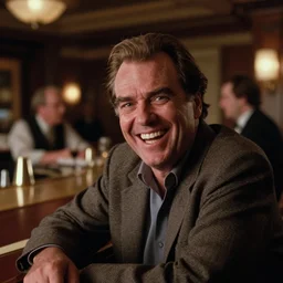 photorealistic close up cinematography of the character jack torrance played by jack nicholson from stanley kubrick's 1 9 8 0 film the shining sitting at the overlook hotel's gold ballroom bar laughing right at the camera shot on 3 5 mm 5 2 4 7 film by the shining cinematographer john alcott on a 6 5 mm cooke panchro macro lens.