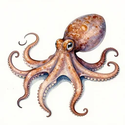 detailed ink drawing watercolored of a whole pidrioctopus was a funnel - shaped cephalopod of considerable size, it was found in the fjords on the slopes of mount generous, hence the name similar to an ikea coffee table, it fed on small pelagic prey, the gratacuchtyos,