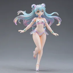 james jean isolated vinyl figure curvy harajuku magical girl pretty character design, figure photography, dynamic pose, holographic undertones, motion shapes color design, glitter accents on figure, anime stylized, sharp focus, accurate fictional proportions, high delicate defined details, ethereal lighting