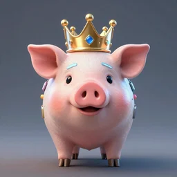 pig wearing a crown cyberpunk