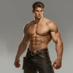 handsome male, muscle, highly detailed, d & d, fantasy, highly detailed, digital painting, trending on artstation, concept art, sharp focus, illustration, global illumination, ray tracing, realistic shaded, art by rachel walpole
