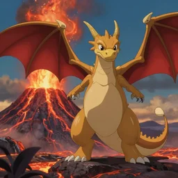 a wholesome animation key shot of a salamander dragon, lava, volcano, studio ghibli, pixar and disney animation, sharp, rendered in unreal engine 5, anime key art by greg rutkowski, bloom, dramatic lighting, volumetric lighting