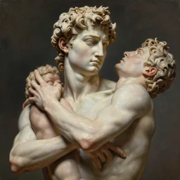 highly detailed oil painting | very intricate | cinematic lighting | award - winning | the pity of michelangelo!!!!!! | by roberto ferri, by tom bagshaw, by j. c. leyendecker and klimt, american romanticism, by thomas kinkade artstation, cgsociety, official art, octane