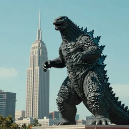 godzilla attacking the corning tower albany, old movie