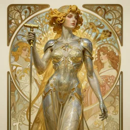 organic cyborg holding a weapon, art deco, rim lighting, fantasy, intricate, elegant, highly detailed, lifelike, photorealistic, digital painting, artstation, illustration, concept art, smooth, sharp focus, art by John Collier and Albert Aublet and Krenz Cushart and Artem Demura and Alphonse Mucha