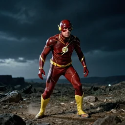 film still of jack black playing the flash by steven spielberg, epic lighting effects