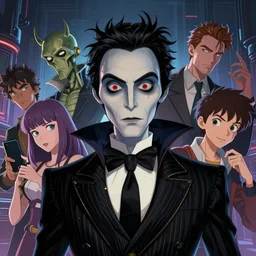 portrait of cyberpunk tim burton with black hair, by ilya kuvshinov, katsuhiro otomo, kidmo!!!, trending on artstation, magali villeneuve, artgerm, jeremy lipkin and michael garmash