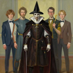 a beautiful painting of the inquisitor of mephistopheles by mynameistran and artgerm and wlop and loish and alex grey and wlop and wes anderson and spike jonze, trending on artstation