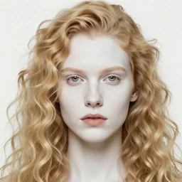 realistic detailed face portrait of johan liebert from MONSTER with beautiful long fluffy curly blond hair, blond hair very pale white skin, by Alphonse Mucha, Ayami Kojima, Amano, Charlie Bowater, Karol Bak, Greg Hildebrandt, Jean Delville, and Mark Brooks, Art Nouveau, Neo-Gothic, gothic, rich deep moody colors