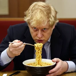 boris johnson eating a bowl of ramen