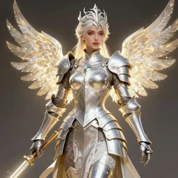 a female warrior in charming phenix armor, light effect, unreal engine, feminine, powerful! intricate, elegant, highly detailed, digital painting, artstation, concept art, smooth, sharp focus, illustration, art by gaston bussiere and alphonse mucha,