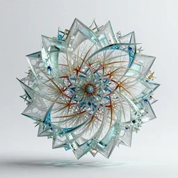 a beautiful organic fractal made of glass, rendered in Cinema4D