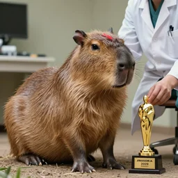 photo of a capybara working as a physician. award - winning. 4 k. realistic