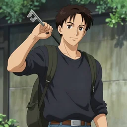keanu reeves, anime key visual, artstation, loish van baarle