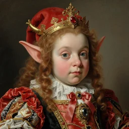 baroque rococo painting Royal Fancy Goblin Hildebrandt Lisa Frank high detail cute whimsical close up