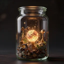 the detailed universe trapped in a jar, artstation, octane render, unreal engine, hd, 8 k, rembrandt lighting