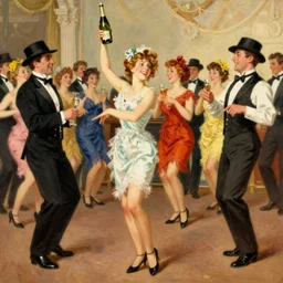 vintage, champagne. french, can can, realistic, cheerful, art work by leonetto cappiello, 1 9 0 2