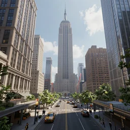 a unreal engine scene, concept art, hyperrealistic, ultra realistic, trending on artstation, high quality, new york, advanced technology, highly detailed, path traced, soft lighting, soft colors, digital art, 8 k hdr, octane render, unreal engine 5,