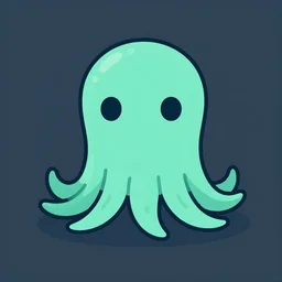 a cute cthulhu icon drawn in the style of rockwell kent