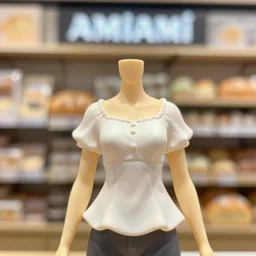 figurine of bread wearing an elegant summer blouse, personification, official store photo, commercial photo, featured on amiami, lovecraftian, 8 k, 8 5 mm, beautiful composition, smooth curves
