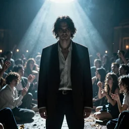 rich The giant orgy at the end of Perfume: Story of a murderer. Petrus Van Schendel. 4k, rays of light, particles light,