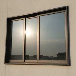 the sun reflecting on a window, 8k