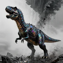 pearlescent black lilith! the mother of all monsters!!, covered in iridescent glitter!!, raining ash, fine art masterpiece, highly detailed dino valls wayne barlowe machiej kuciara, dramatic lighting, long shot, side angle, uhd 8 k, sharp focus
