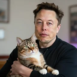 elon musk celebrating pride month with a cat, 8K, hyperrealistic, cinematic lighting